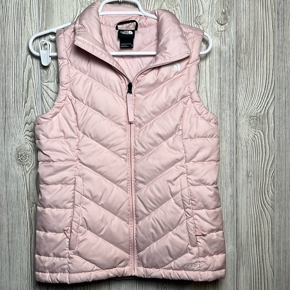 Women's THE NORTH FACE 550 SPORT QUILT DOWN PUFFER PASTEL PINK VEST Jacket XS
